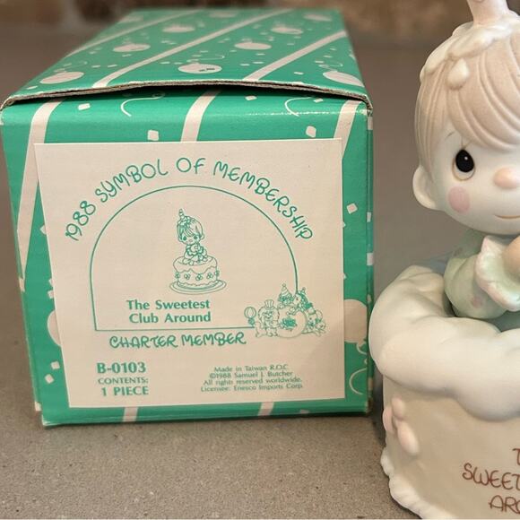Precious Moments The Sweetest Club Around Boy Popping out of Cake 1988 in box - Picture 5 of 6